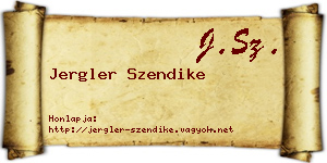 Jergler Szendike névjegykártya